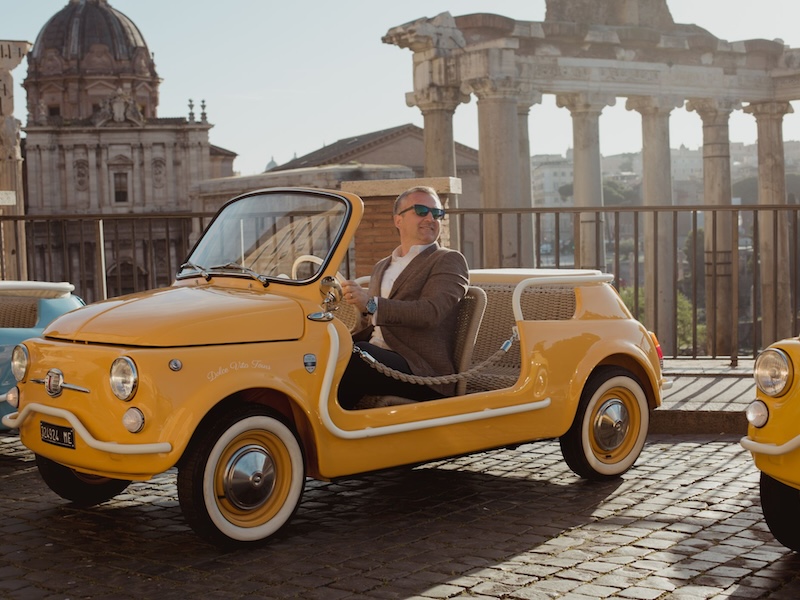 VIP Vintage Cabrio Tour of Rome with Driver & Pick-Up 