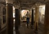 An image of ancient pottery inside the catacombs in Rome.