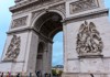 A close up picture of the Chariots of Victory on the Arc de Triomphe in Paris. 