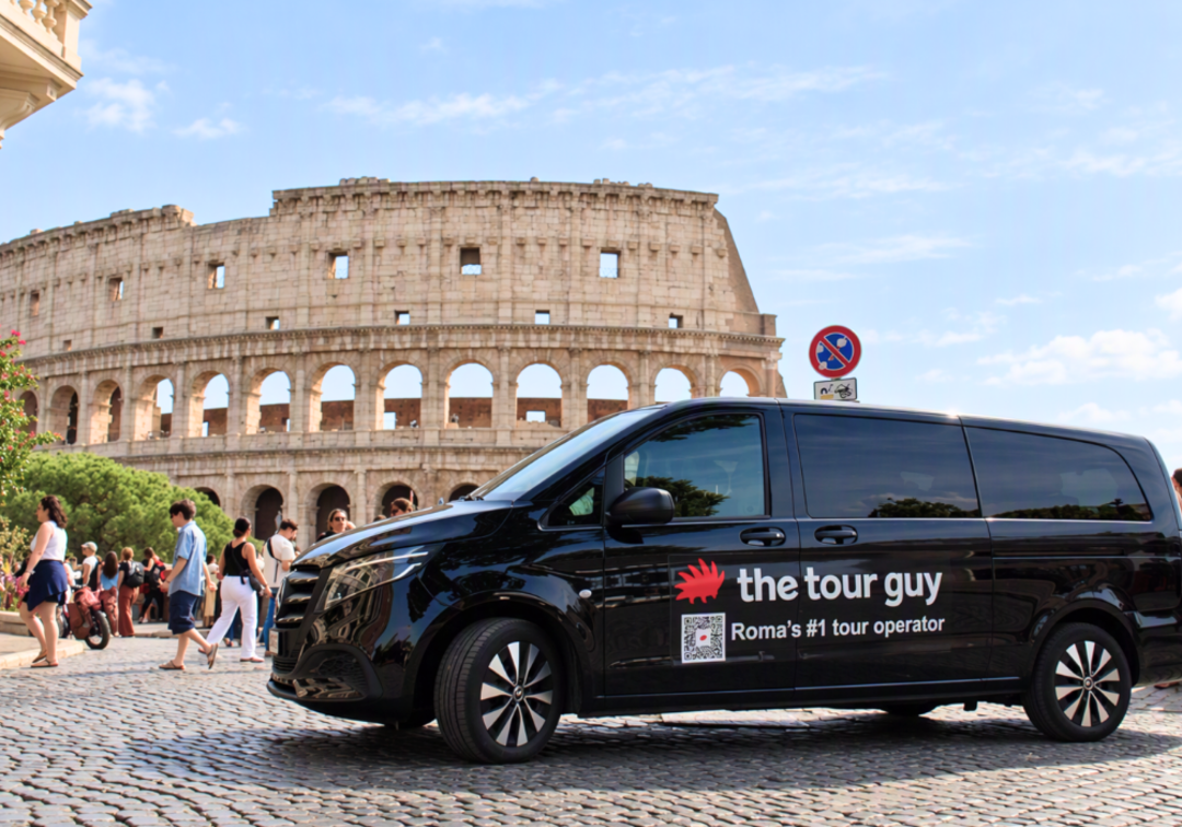 The Tour Guy van in front of the Colosseum