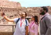 A group of tourists taking a selfie from the 2nd level of the Colosseum while on tour with The Tour Guy.
