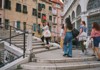 A group of tourists walking around the streets of Venice while on tour with The Tour Guy.