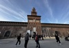 people outside the Sforza Castle