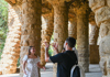 A group of tourists in Parc Guell with their guide from The Tour Guy.