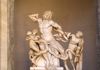 An image of the sculpture Lacoon and His Sons inside the Vatican Museums.
