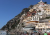 A picture of the colorful cliffs in Positano. 