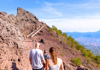 Tour group hiking to the crater of Mt Vesuvius