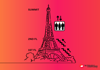 A graphic image of the Eiffel Tower indicating the different levels for tours to visit.