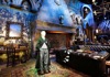 Draco Malfoy props and costumes in a reproduction of an Hogwarts common room