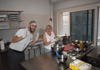 Happy people in cooking class