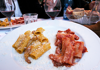 An image of two types of fresh pasta at a restaurant in Rome.