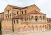 Exterior of the Basilica of Santa Maria e San Donato on Murano Island with detailed brickwork